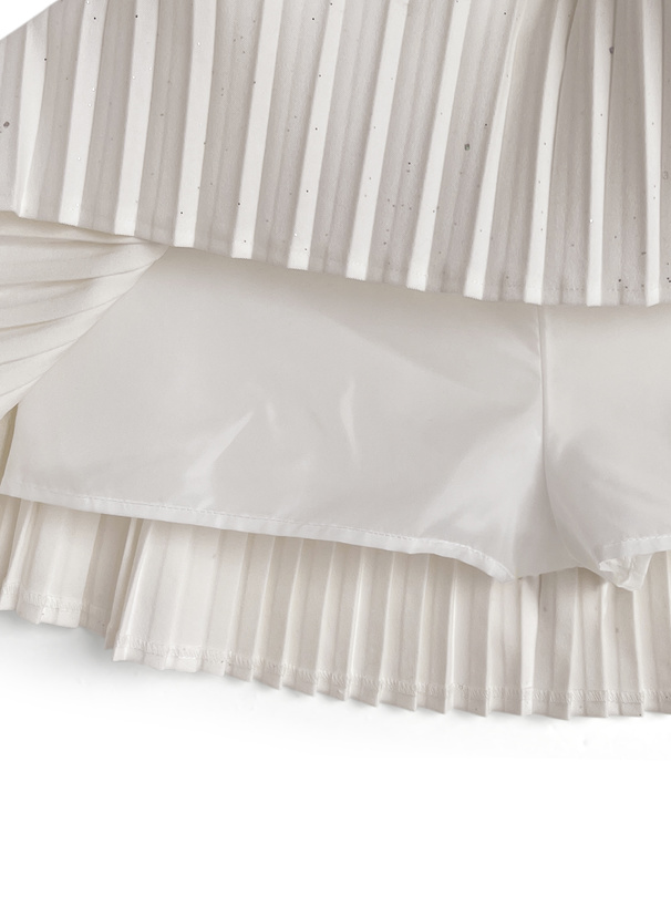 インパン付きラメプリーツミニスカート