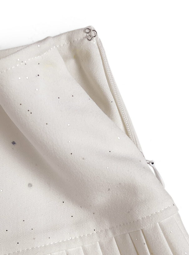 インパン付きラメプリーツミニスカート