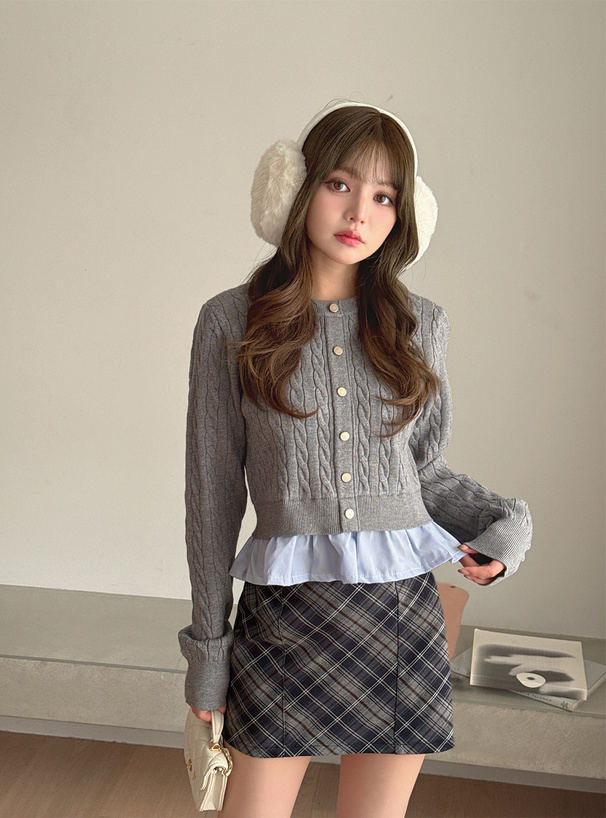 インパン裏地付きチェック柄タイトミニスカート[dk1570] | レディース