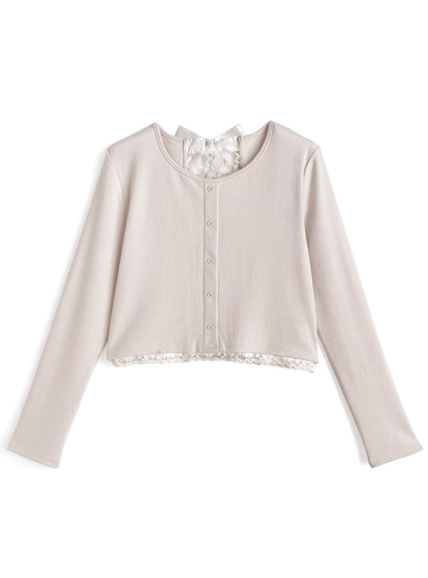 バックレースリボントップス