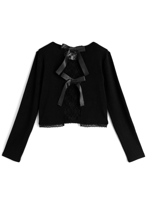 バックレースリボントップス