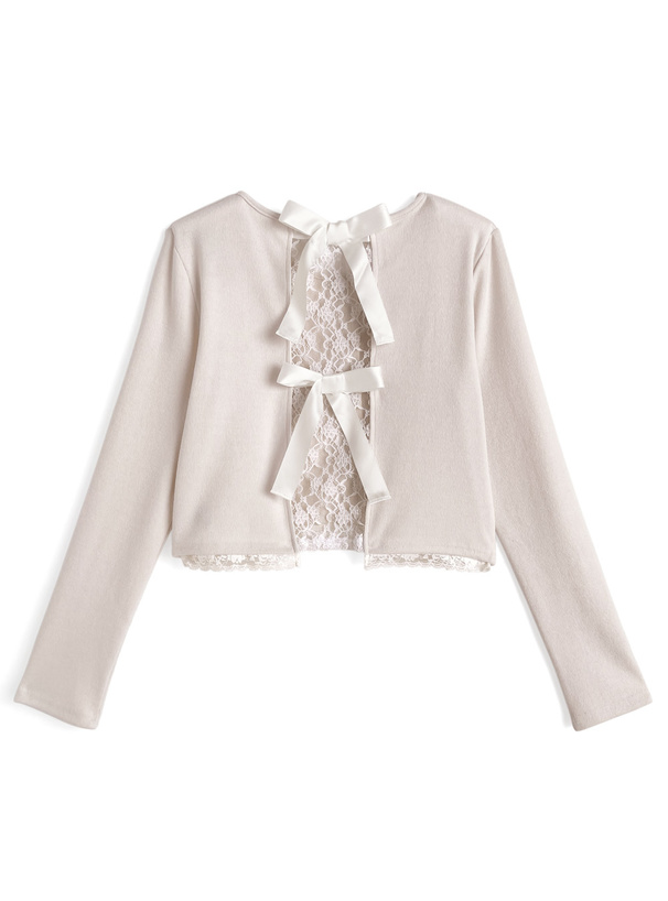 バックレースリボントップス