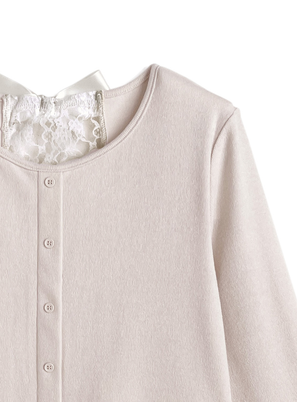 バックレースリボントップス