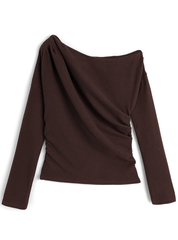 ワンショルダードレープトップス