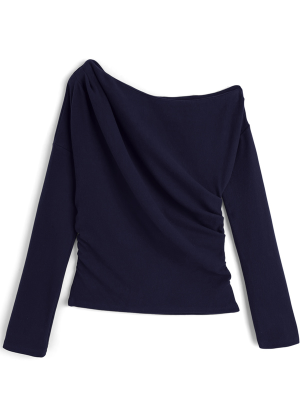 ワンショルダードレープトップス