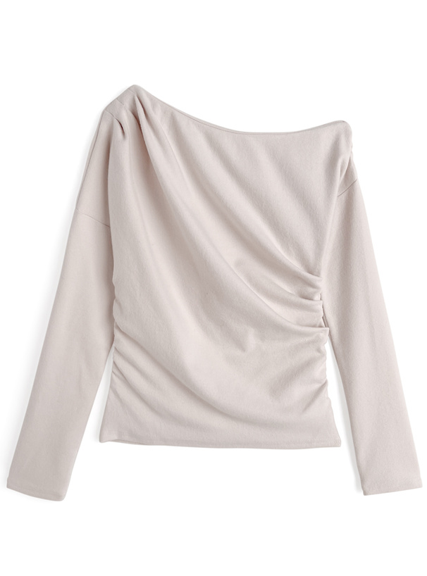 ワンショルダードレープトップス