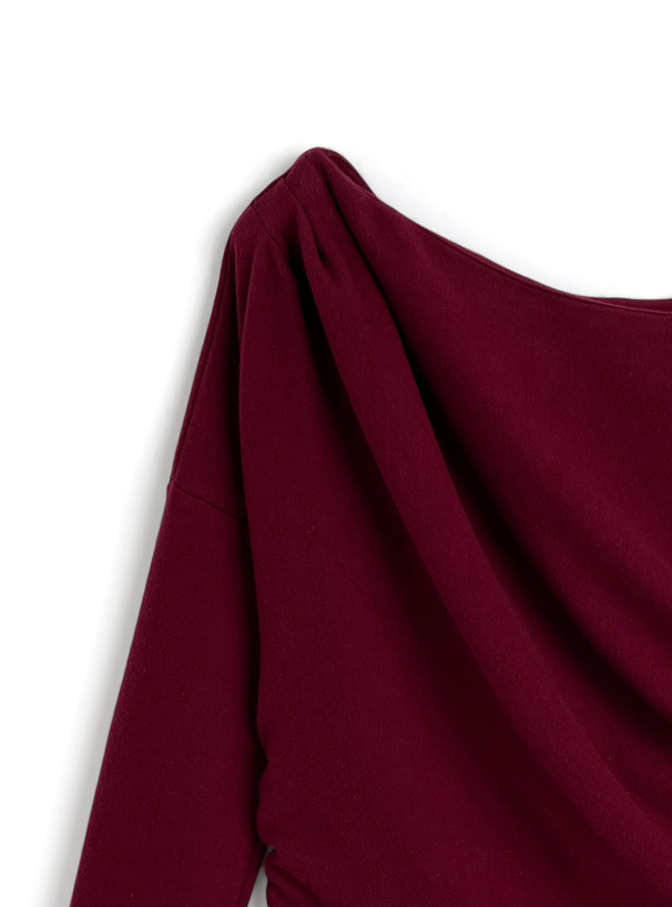 ワンショルダードレープトップス