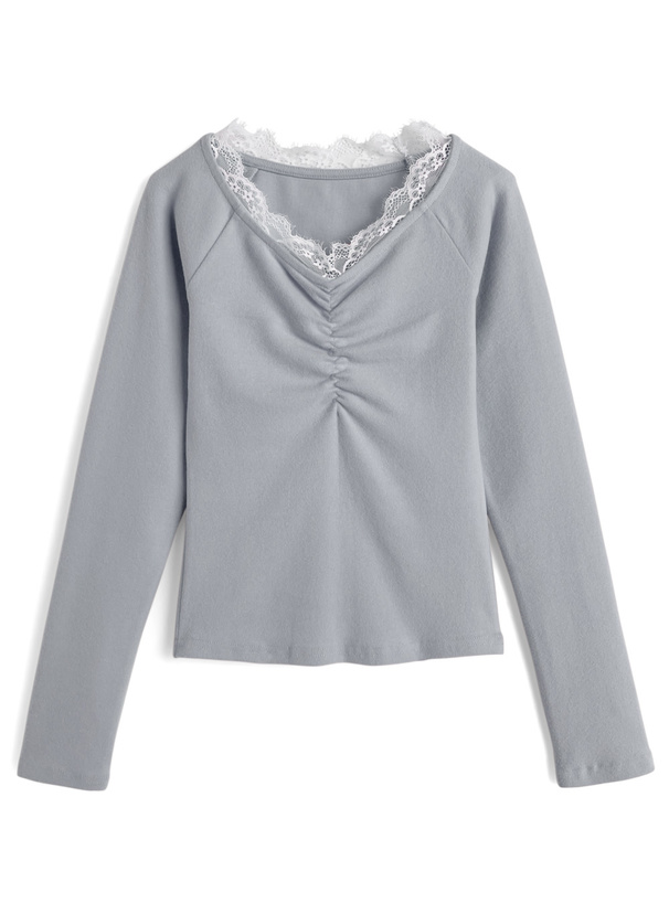 レースギャザートップス[dk1579] | レディースファッション通販の
