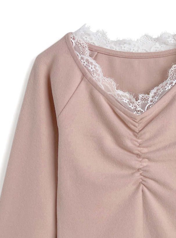 レースギャザートップス[dk1579] | レディースファッション通販