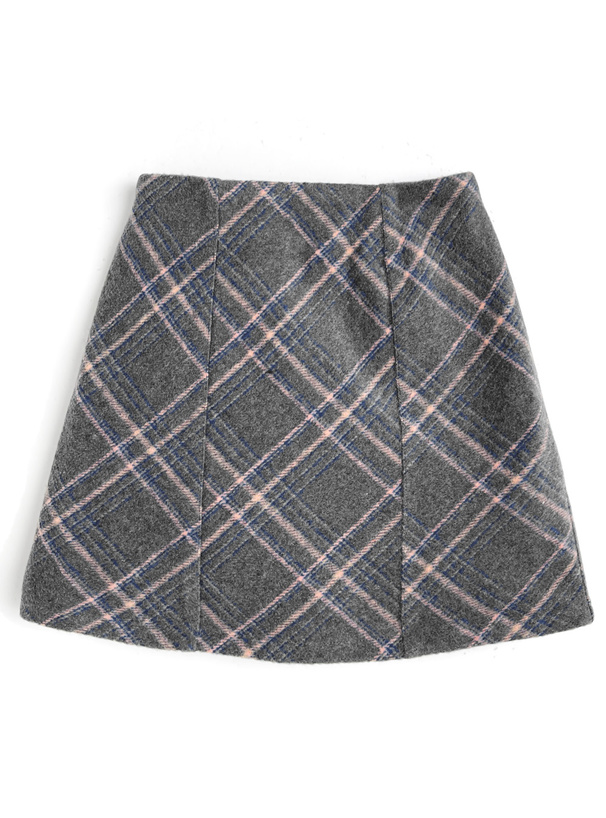 インパン裏地付きチェック柄タイトミニスカート[dk1584] | レディース
