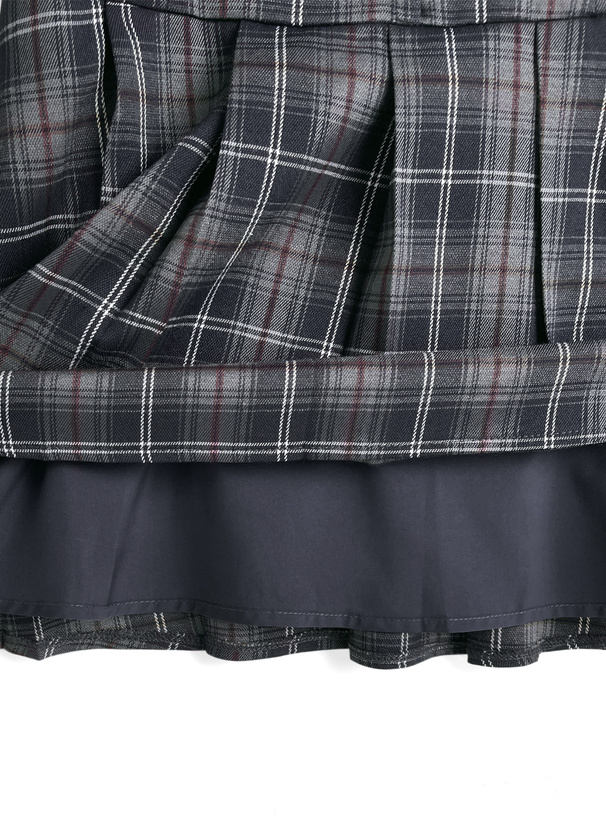 チェック柄プリーツミニワンピース[dk1587] | レディースファッション