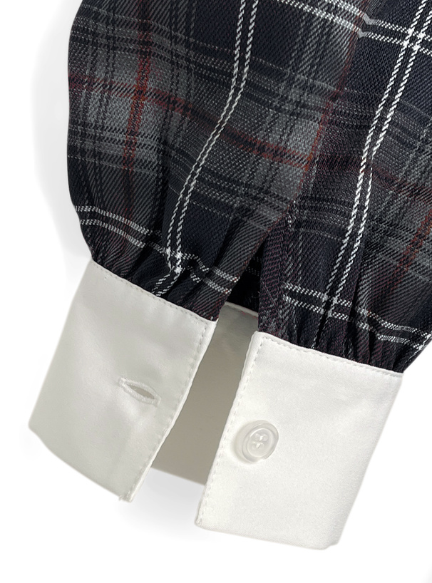 チェック柄プリーツミニワンピース