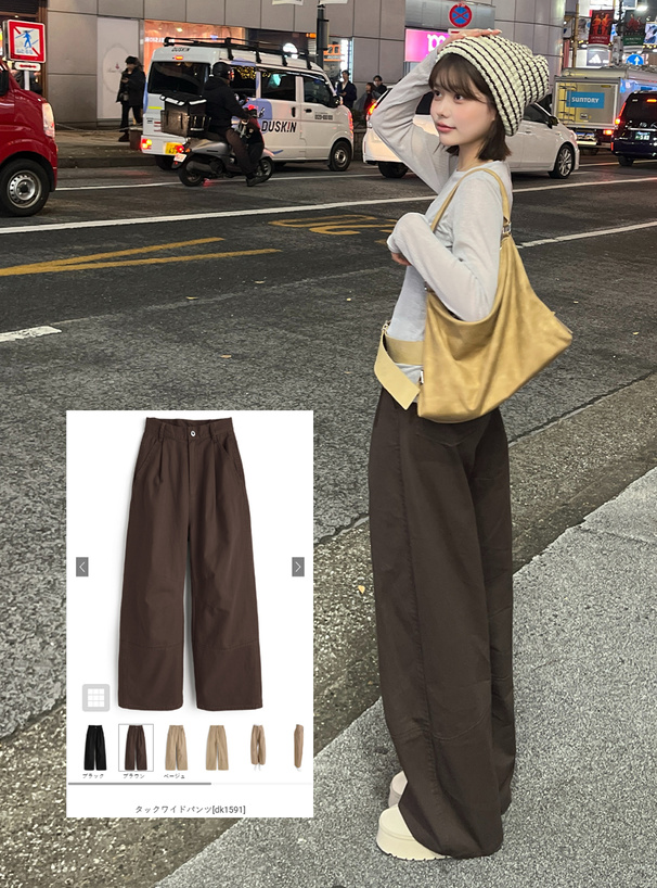 タックワイドパンツ[dk1591] | レディースファッション通販のグレイル