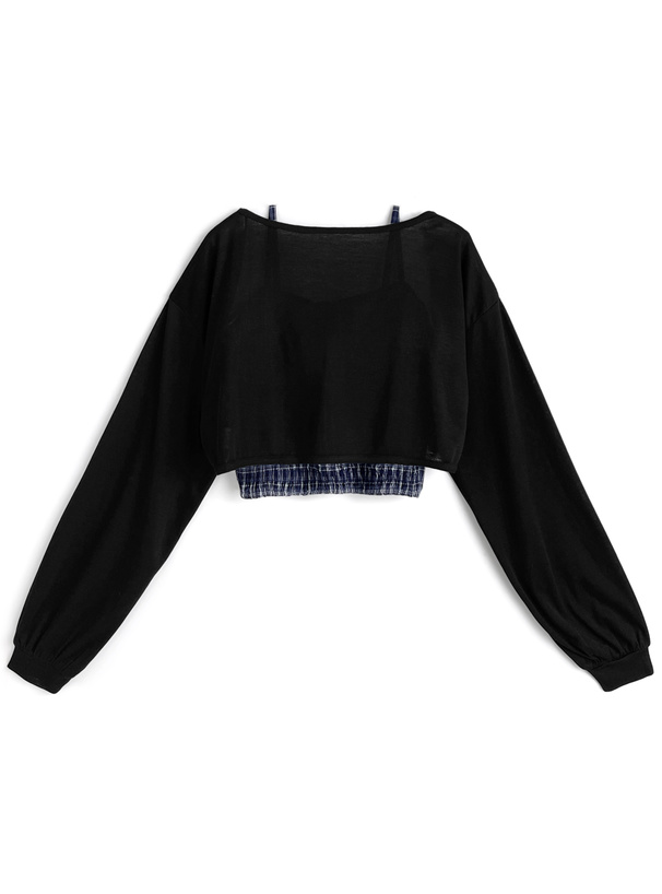 チェック柄ビッグリボンキャミソール×ボレロアンサンブル