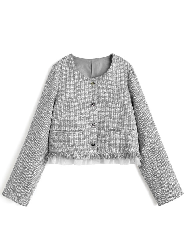 チュールフリルラメツイードジャケット