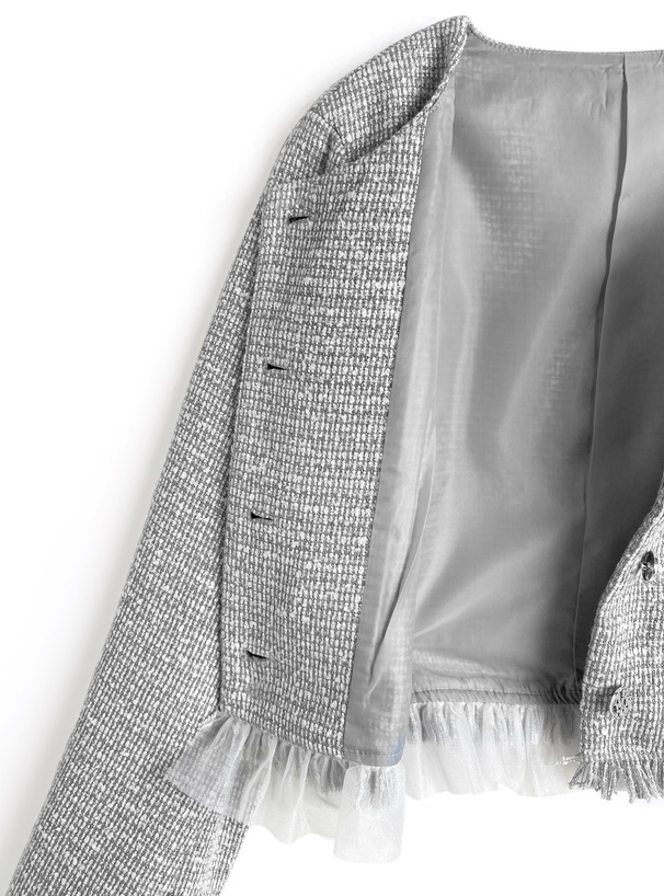 チュールフリルラメツイードジャケット