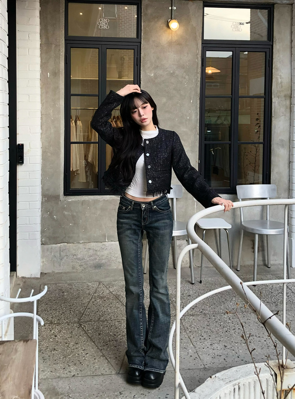 チュールフリルラメツイードジャケット