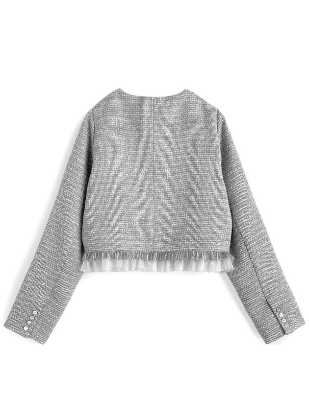 チュールフリルラメツイードジャケット