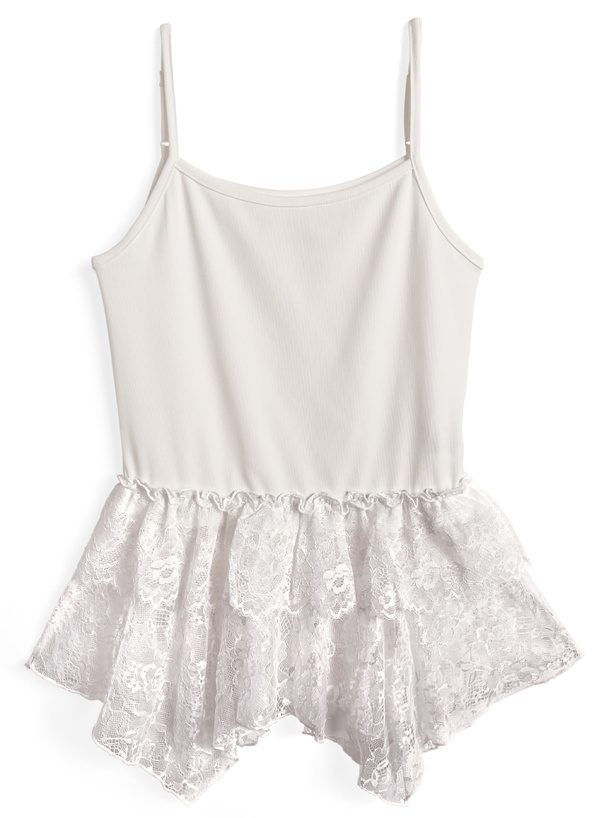 リボンシアードレープトップス×イレヘムレースキャミソールアンサンブル