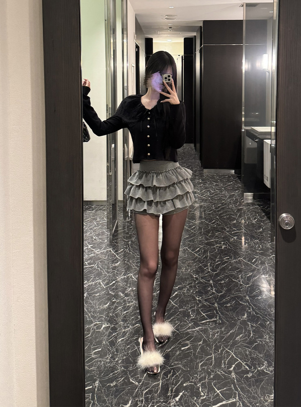 レースカラーリボンカーディガン