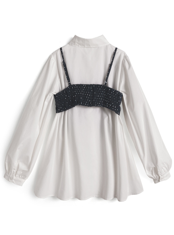 ビッグリボンビスチェ×シャツチュニックアンサンブル