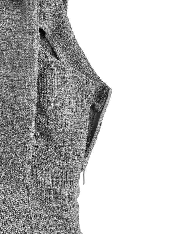 ツイードショルダーリボンノースリーブペプラムトップス