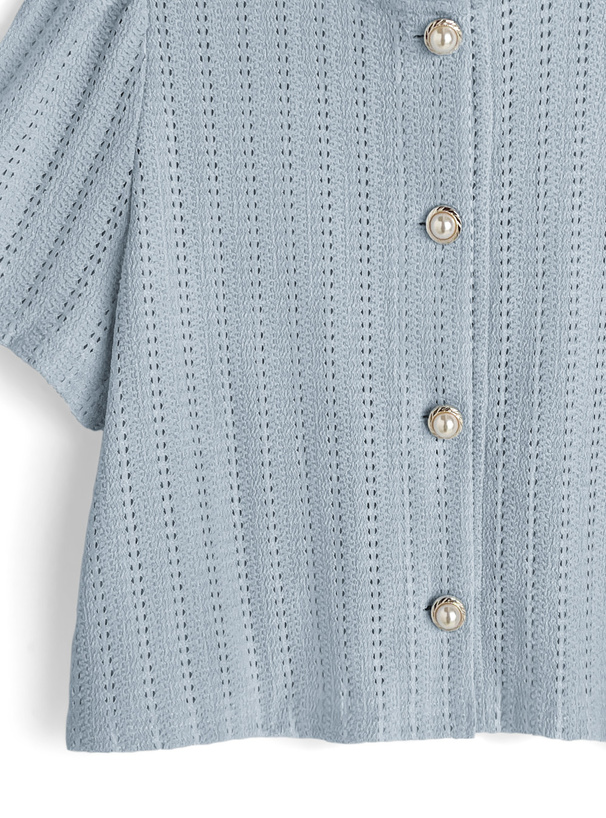 メッシュレースパールボタンカーディガン