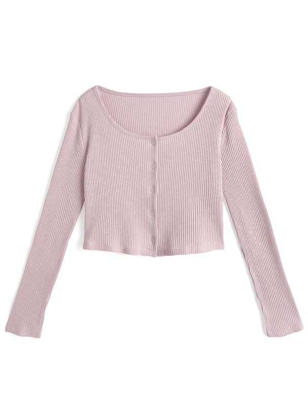 リブカーディガン×フリルキャミソールアンサンブル