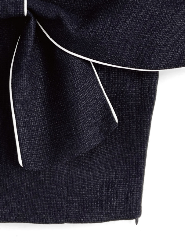 ビッグリボンオフショルダーツイードトップス