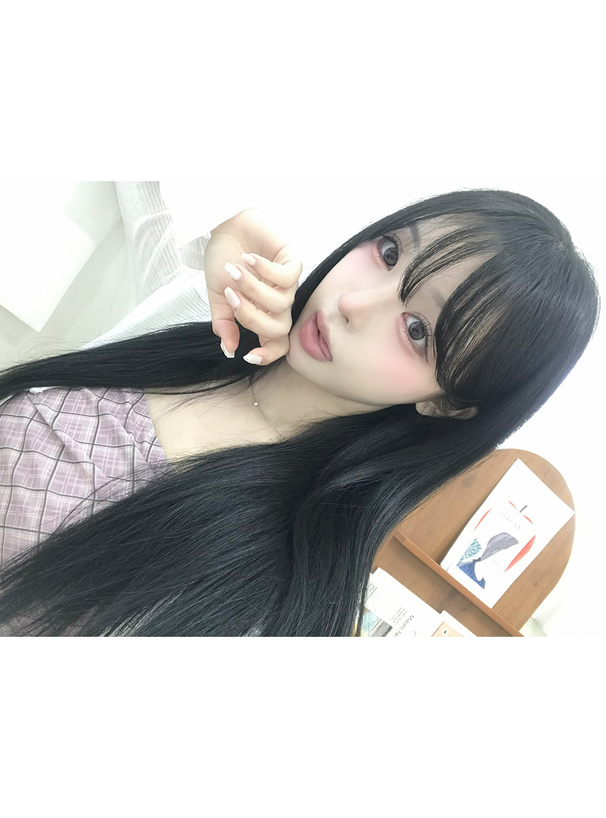 チェック柄シアーアシメキャミソールチュニック×リブカーディガンアンサンブル