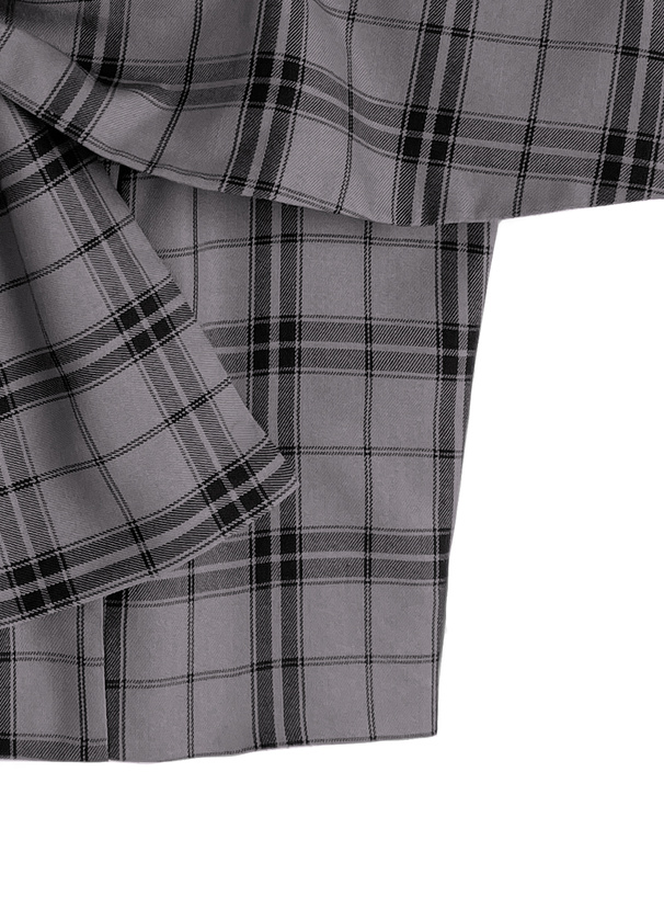 チェック柄リボンオフショルダートップス