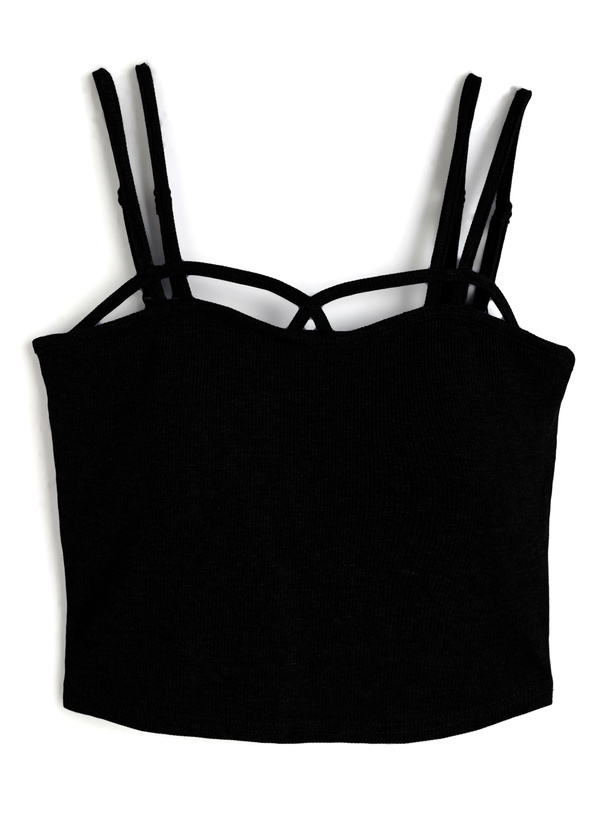 カップ付きダブルストラップクロスキャミソール