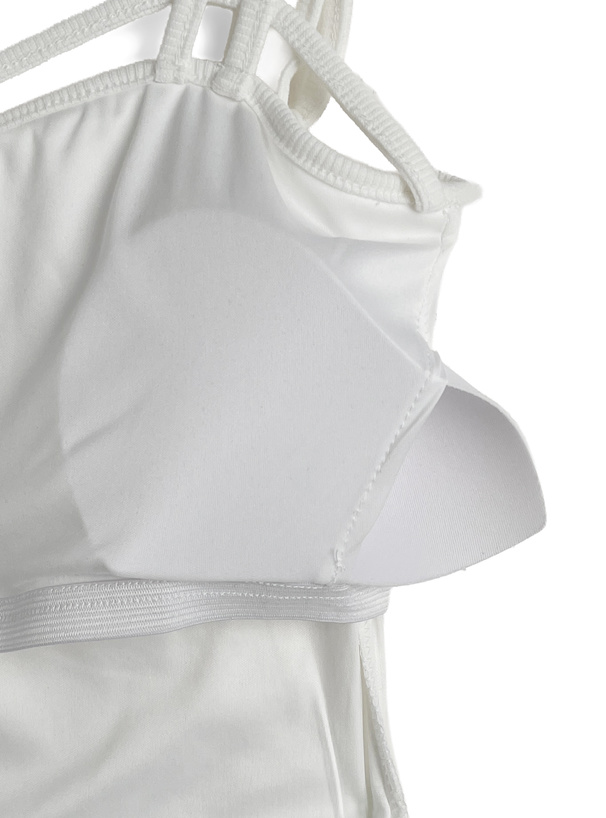 カップ付きダブルストラップクロスキャミソール