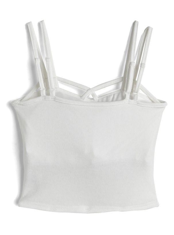 カップ付きダブルストラップクロスキャミソール