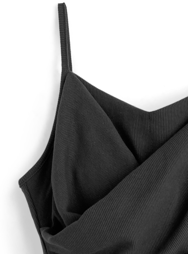 カップ付きドレープカシュクールキャミソールミニワンピース