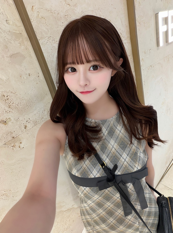 チェック柄リボン切替プリーツミニワンピース