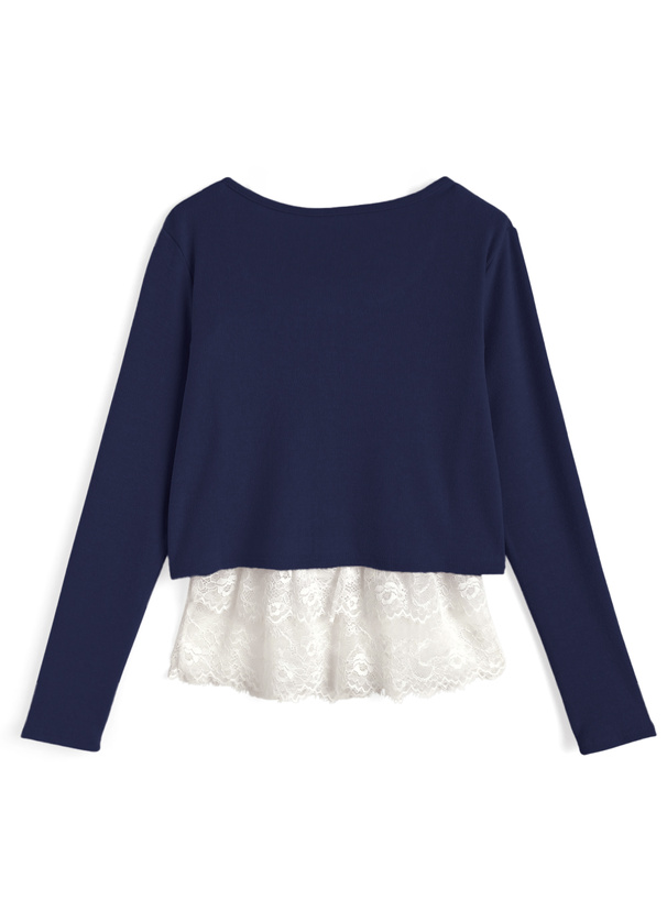 レースキャミソールxパールボタンカーディガンアンサンブル