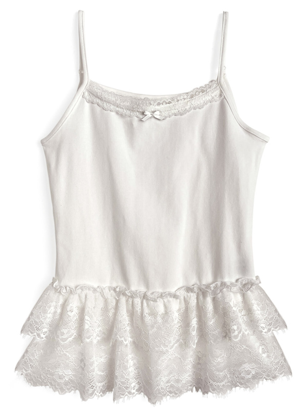 レースキャミソールxパールボタンカーディガンアンサンブル