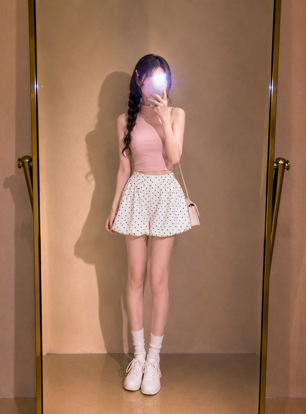 【＾＾】メタリックバルーンショートパンツ treat ürself ドット柄バルーンショートパンツ[dk1688] | レディースファッション