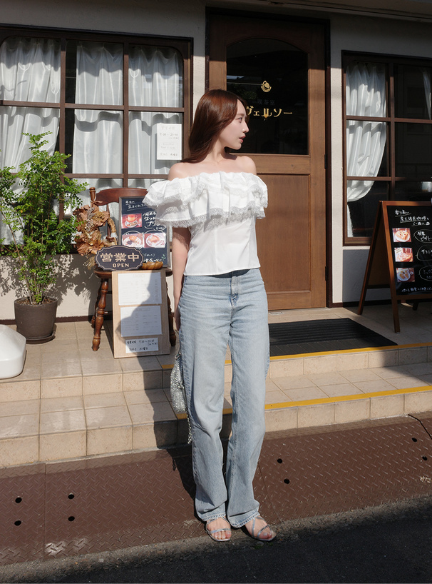 2Wayレースフリルブラウス
