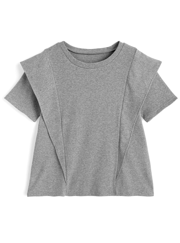 接触冷感フリルショルダーTシャツ