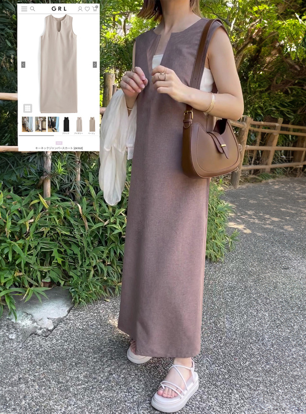 キーネックジャンパースカート[dk968] | レディースファッション通販の
