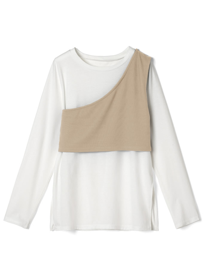 ワンショルビスチェ×ロングTシャツセット