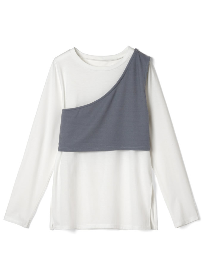 ワンショルビスチェ×ロングTシャツセット