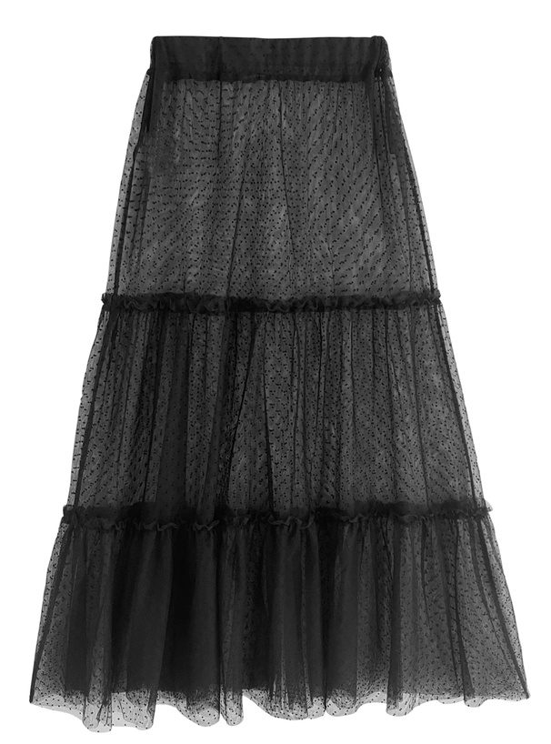 インナースカート付きドット柄チュールスカート[dpk375] | レディース