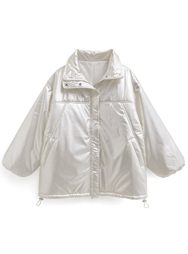 シャイニーナイロン中綿ミドルジャケット