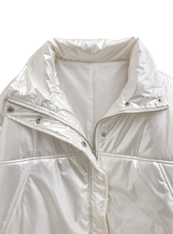 シャイニーナイロン中綿ミドルジャケット