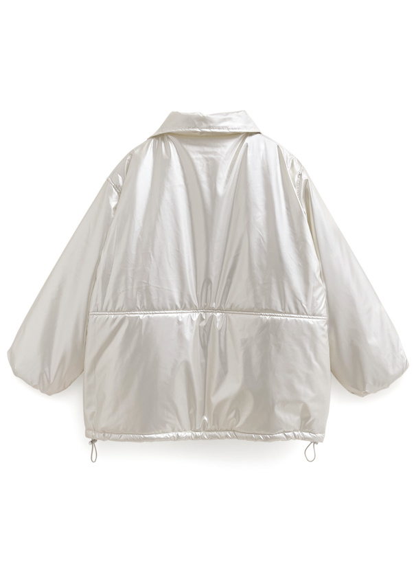 シャイニーナイロン中綿ミドルジャケット