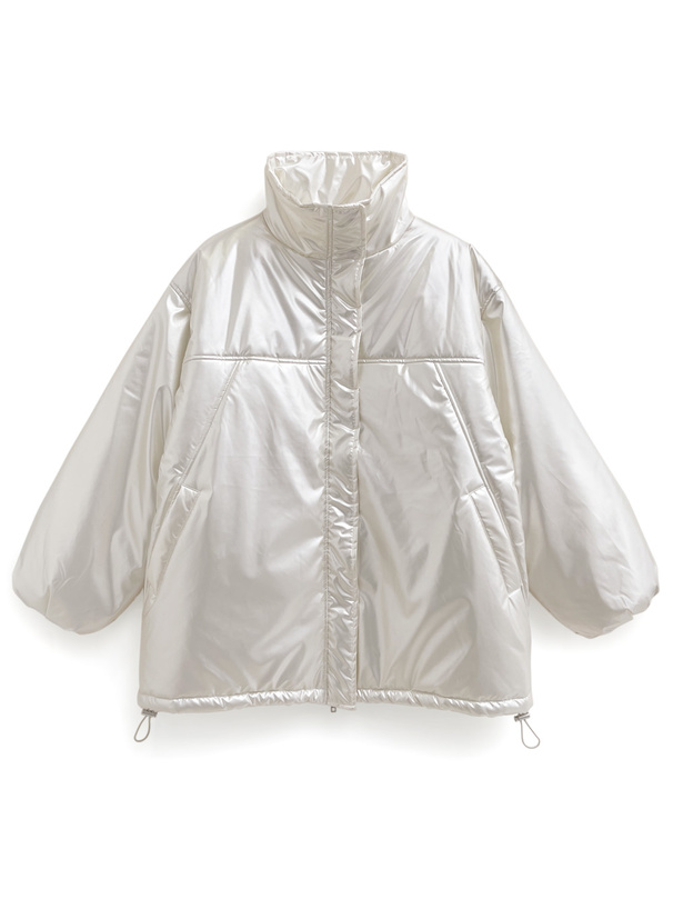 シャイニーナイロン中綿ミドルジャケット