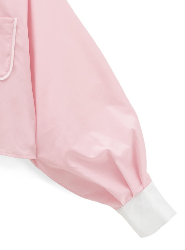 配色クロップド丈シャツ